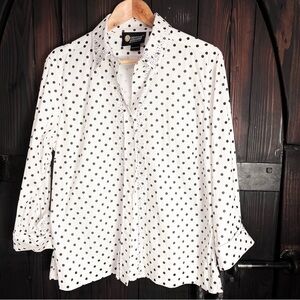 Christine Alexander Black and White Polka Dot Shirt